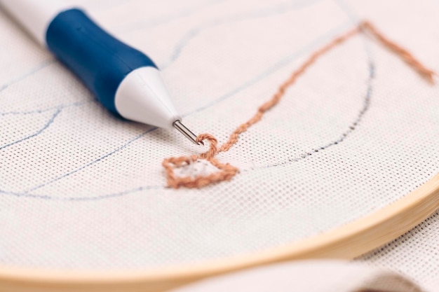 Vyšívané detaily na látke